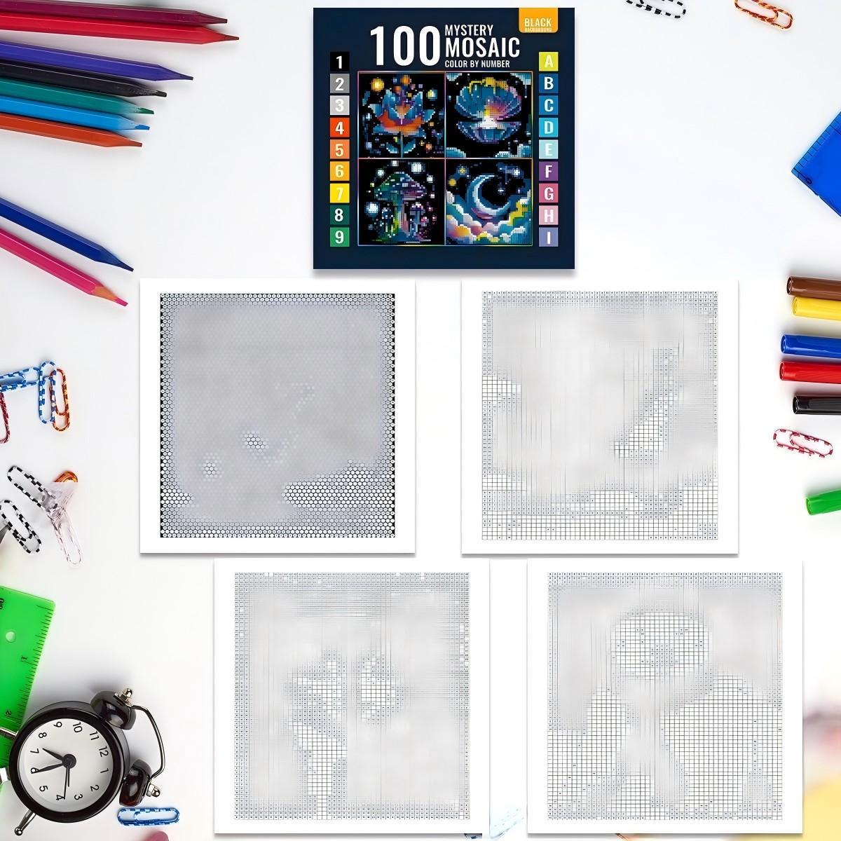 1pcs Digital Stress Relief Mosaic Coloring Book, Perfect Gift for Adults, Kids, Teens, Christmas, New Year, Valentine's Day, Parties, Friends, Family