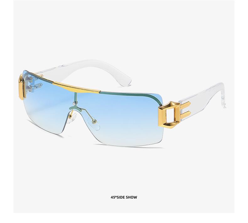 Trendy Y2K Punk Frameless Sport Sunglasses for Women Men UV400 Protection Rimless Shades for Rave Festival Cycling Running Outdoor Daily Wear