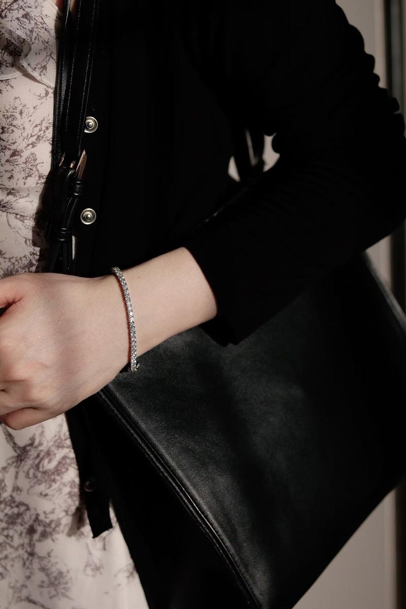 【#207 Classic Tennis Bracelet】3mm 5.2Carat Classic Tennis Bracelet Synthetic Moissanite Tennis Bracelet in 925 Sterling Silver 【#207 Classic Tennis Bracelet】3mm 5.2Carat Classic Tennis Bracelet Synthetic Moissanite Tennis Bracelet in 925 Sterling Silver