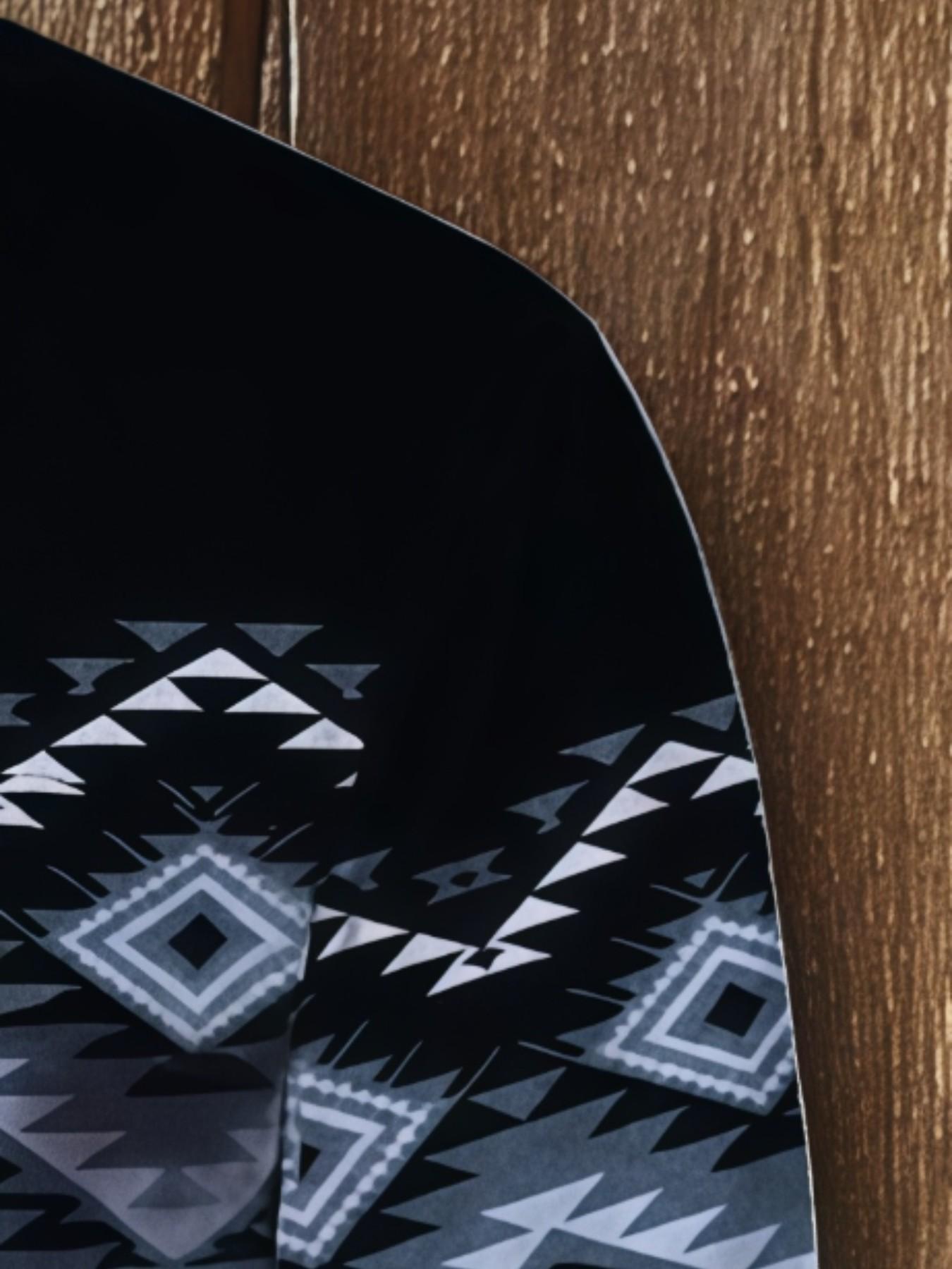 Men's Western Cowboy Style Navajo Geometric Print Long Sleeve Shirt, Vintage Patchwork Colorblock Casual Button Front Top