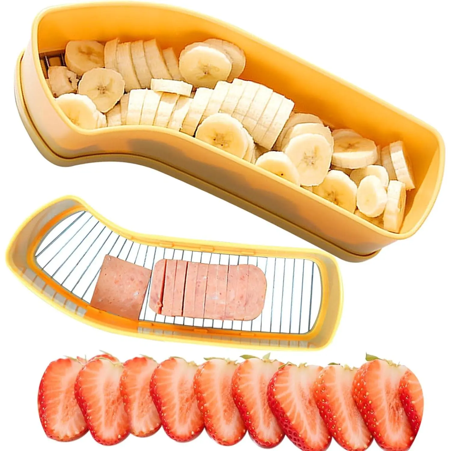 Extra Large Banana Slicer with 304 Stainless Steel Blade,Spam Slicer