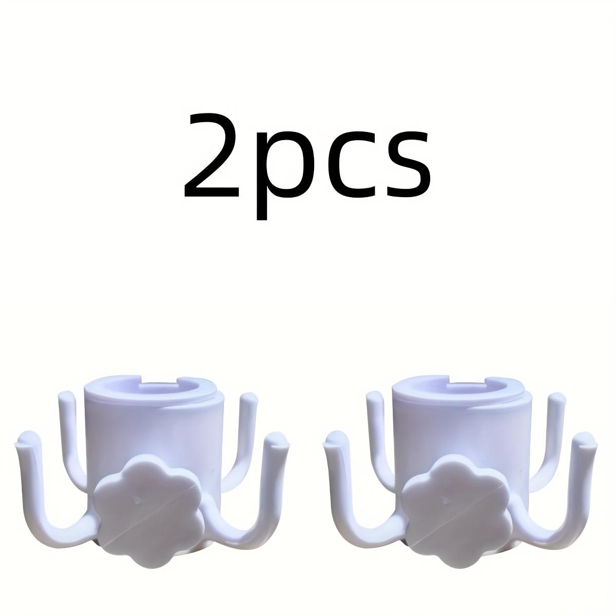 2pcs, adjustable 4-paw beach umbrella hook - Durable ABS plastic, multi-coloured (blue/green/white/orange) - Securely hang towels, cameras, clothes and bags - Suitable for 2.49cm-3.17cm parachute poles, suitable for beach, Utility Hooks