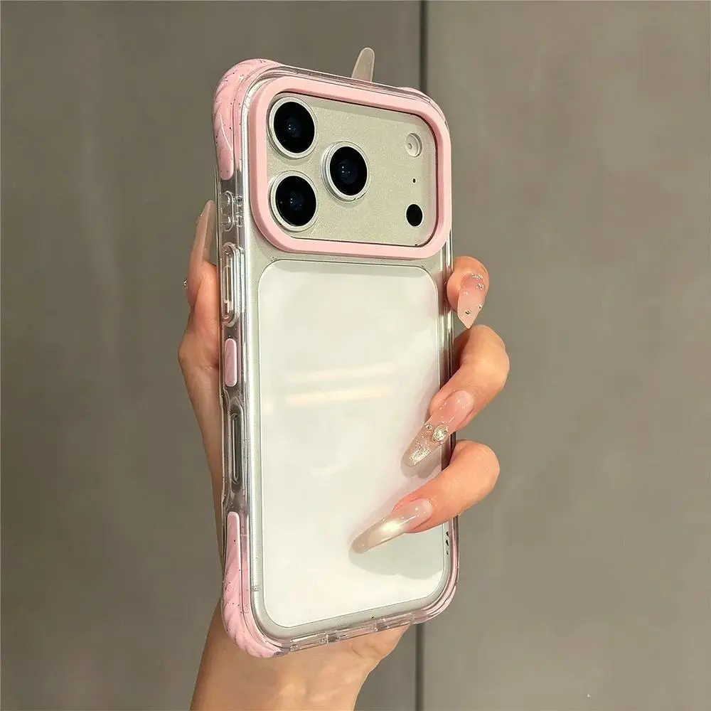 Colorful Transparent Anti-drop Phone Case for iPhone 17 16 15 14 Pro Max Four-corners Airbag Shockproof Clear Protection Cover