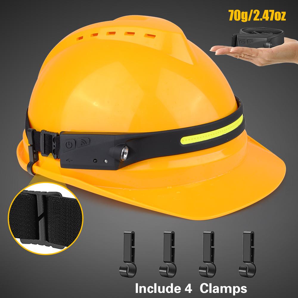 Headlamp Rechargeable 2PCS, 230 °   Wide Beam Head Lamp LED with Motion Sensor for Adults - Camping Accessories Gear, Waterproof Head Light Flashlight for Hiking, Running, Repairing, Fishing, Cycling