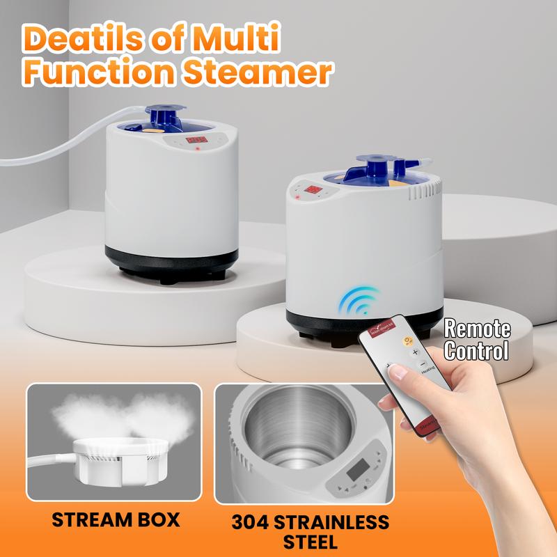 2 Person Portable Steam Sauna for Home, 1 or 2 Person Full Body Sauna Tent with 2 Foldable Chairs,9 Levels of Sauna Box with Remote Control, Black