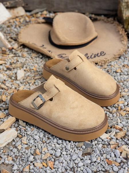 Women's Multi-Color Velvet Slip-On Shoes, Elegant Comfortable Large Size Single Button Design, Casual Fashion Slippers for Spring & Fall