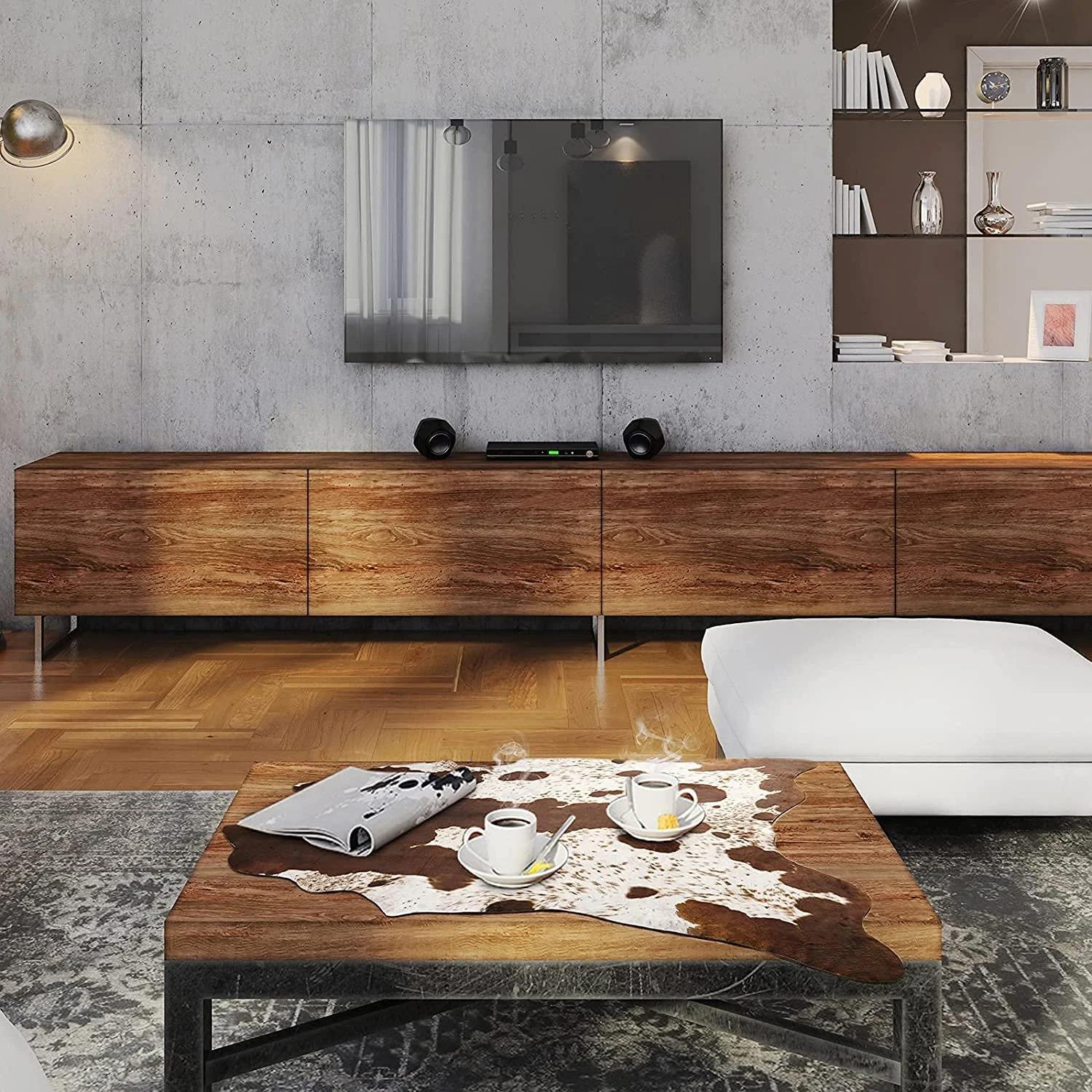 LOCHAS Premium 100% Polyester Cowhide Rug Western Style Animal Print Faux Fur Soft Comfortable Durable Easy to Clean Decor for Bedroom Living Room LOCHAS Premium 100% Polyester Cowhide Rug Western Style Animal Print Faux Fur Soft Comfortable Durable Easy to Clean Decor for Bedroom Living Room