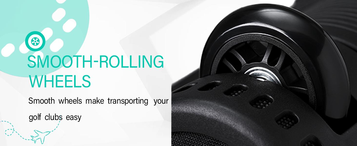 GoHimal Golf Travel Bag with Adjustable Support Rod, 900D Heavy Duty Oxford Fabric Golf Travel Case for Airlines with Wheels