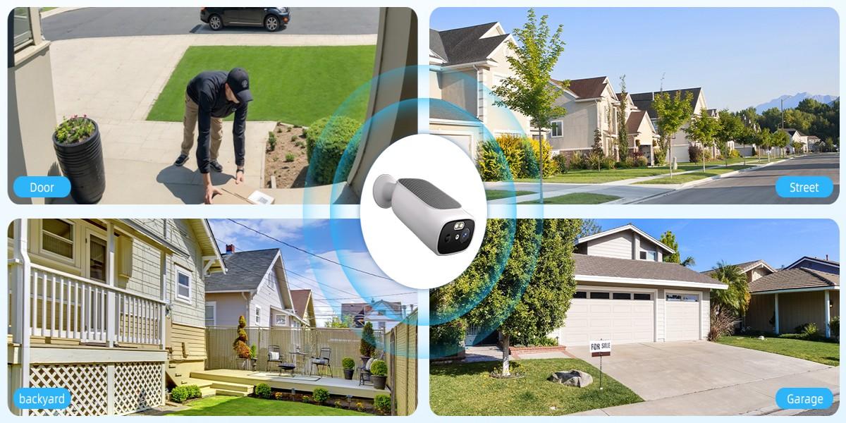 2K Smart Solar Camera, Wall-Mounted Night Vision Camera, Two-Way Audio WiFi Camera, Wireless Outdoor Waterproof, 7500mAh Camera, Mini Solar Camera, Subscription-Based AI Face Recognition/Vehicle/Pet Detection, Supports Cloud Storage, SD Card, TF Card