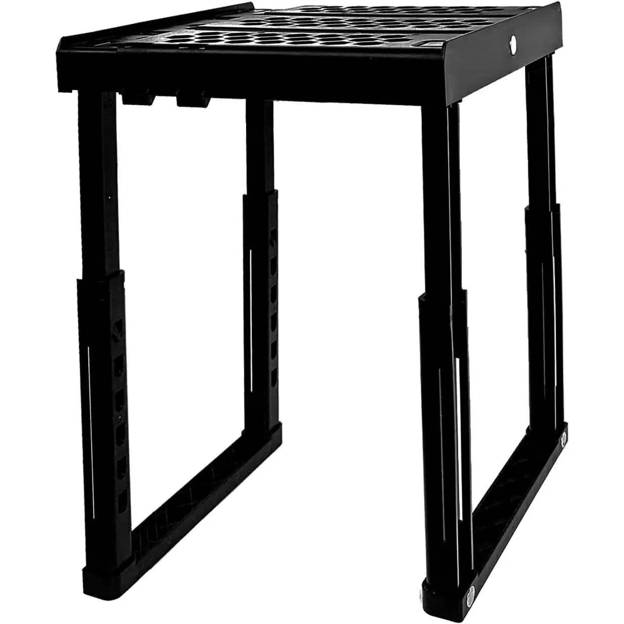Stackable Locker Organizer Shelf, Adjustable Width and Height, Ideal for School, Office, Gym Lockers, Kitchen Cabinets & Under Sink Organization, Black