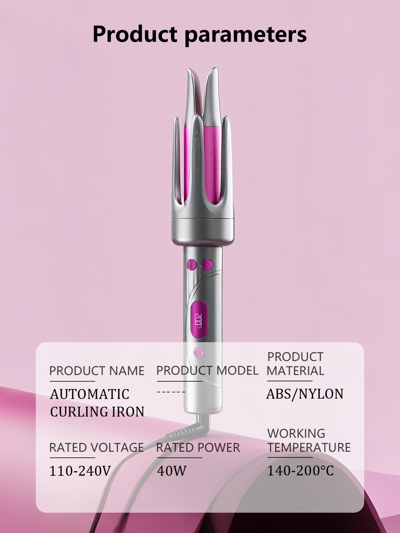 Automatic curling iron and curling iron with negative ion technology, two-way rotation, burn-proof, creates smooth, comfortable, Hollywood, and beach waves, perfect for women's Christmas gifts.