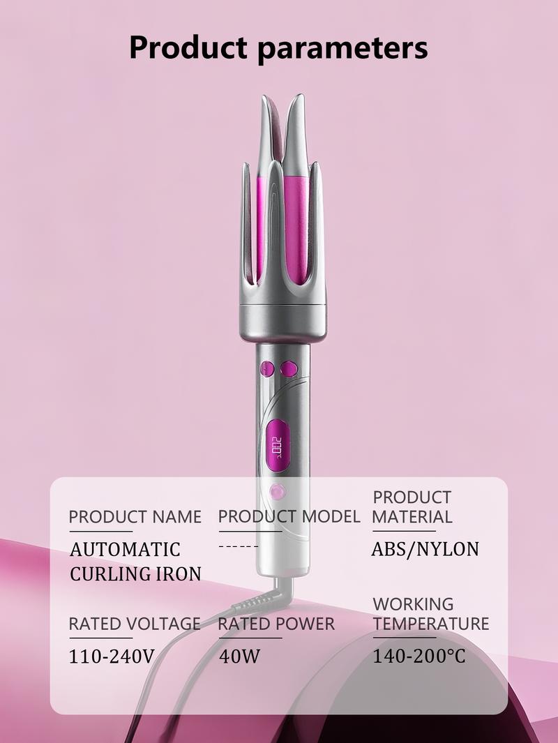 Automatic curling iron and curling iron with negative ion technology, two-way rotation, burn-proof, creates smooth, comfortable, Hollywood, and beach waves, perfect for women's Christmas gifts.