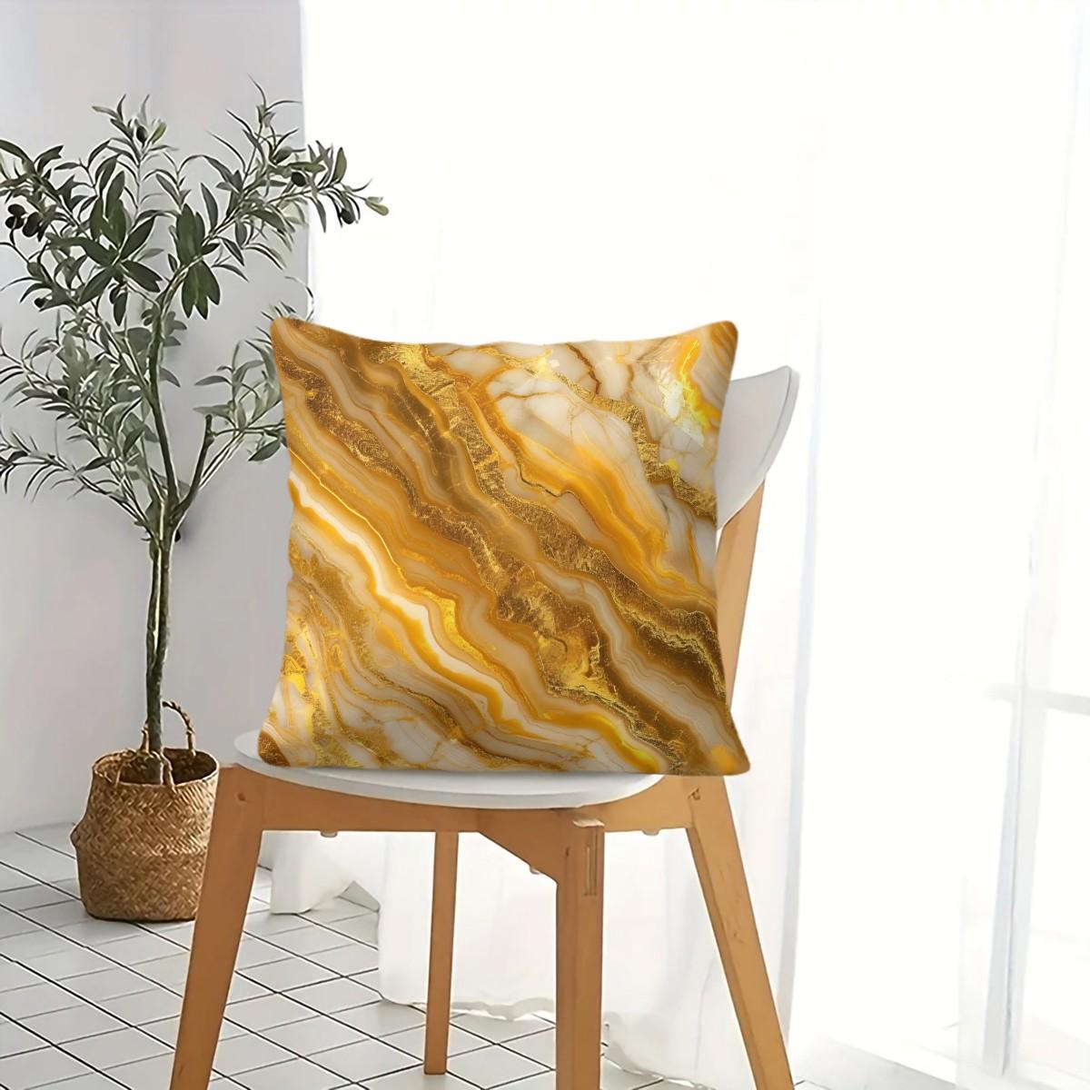 Marble Print Throw Pillow, Modern Luxury Decorative Pillow, Soft Square Cushion with Zipper Closure, Ideal for Sofa, Living Room and Bedroom Decor, Perfect Gift for Fluid Art Enthusiasts