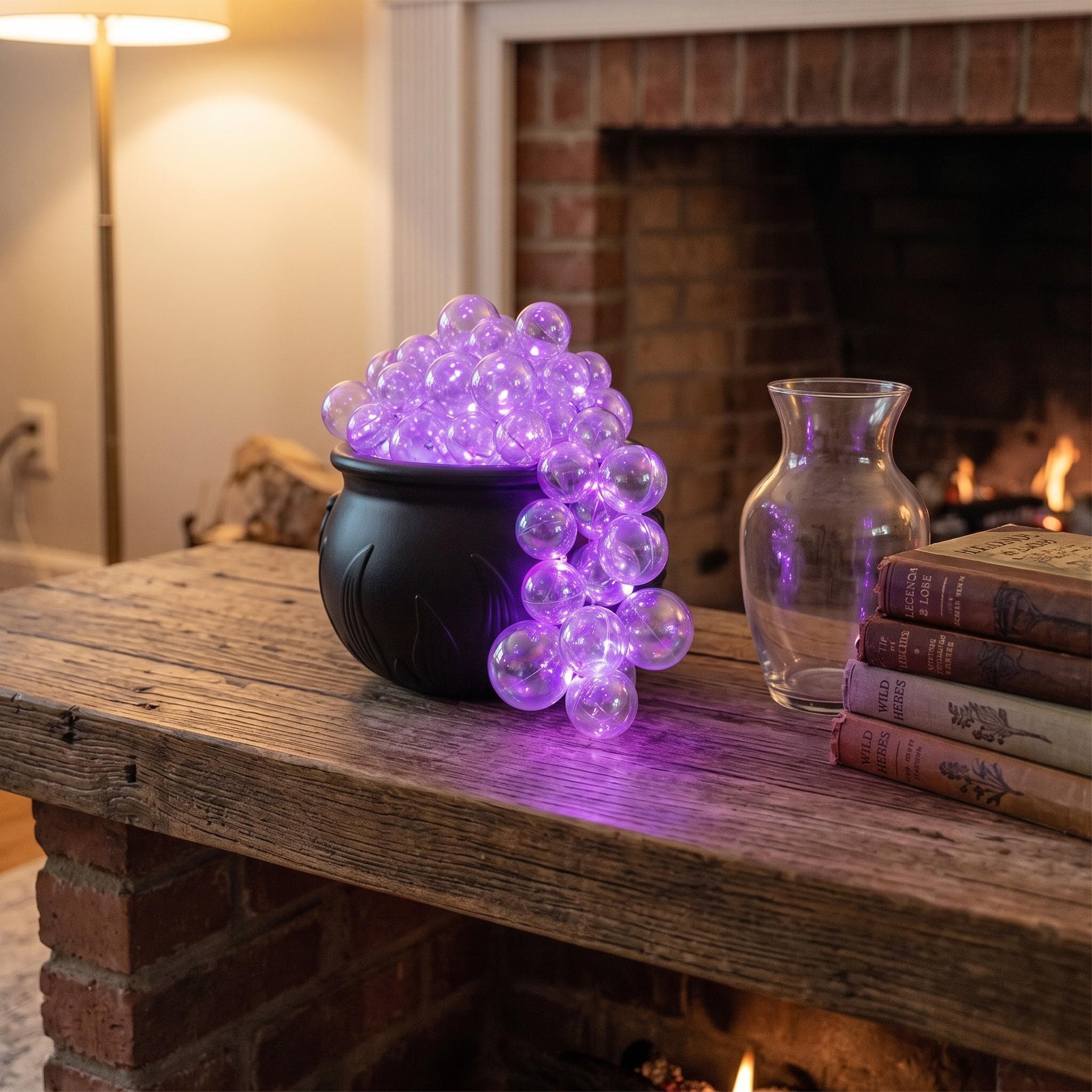DIY Bubbling Witch’s Cauldron Centerpiece, Create Eerie Elixir, Spooky Table & Shelf Decor, Adult Halloween Sorcery, No Precious Metal Plating