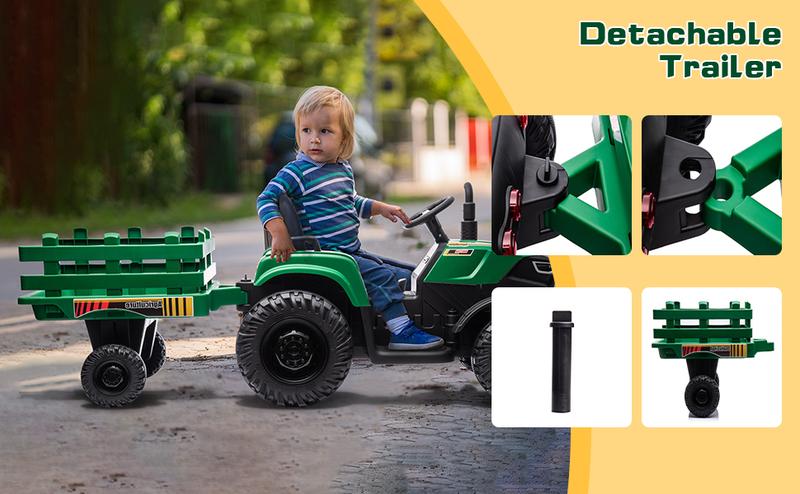 Hikiddo 24V 9Ah Ride on Toy for Big Kids, Kids Electric Vehicles Ride On Tractor Car for Ages 3-8 with Remote Control, 400W Motor