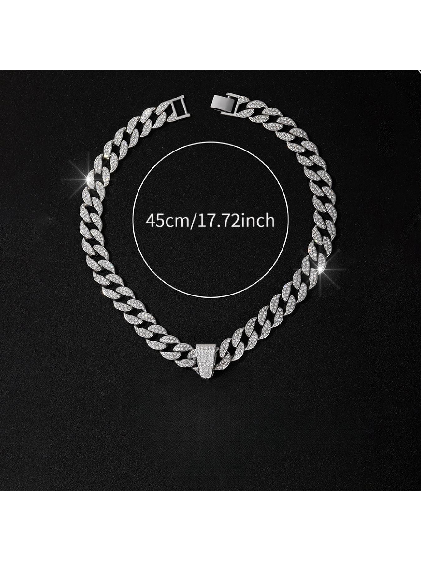 Men's hip-hop full-diamond necklace, fashionable and unique, with a cool red bull head pendant