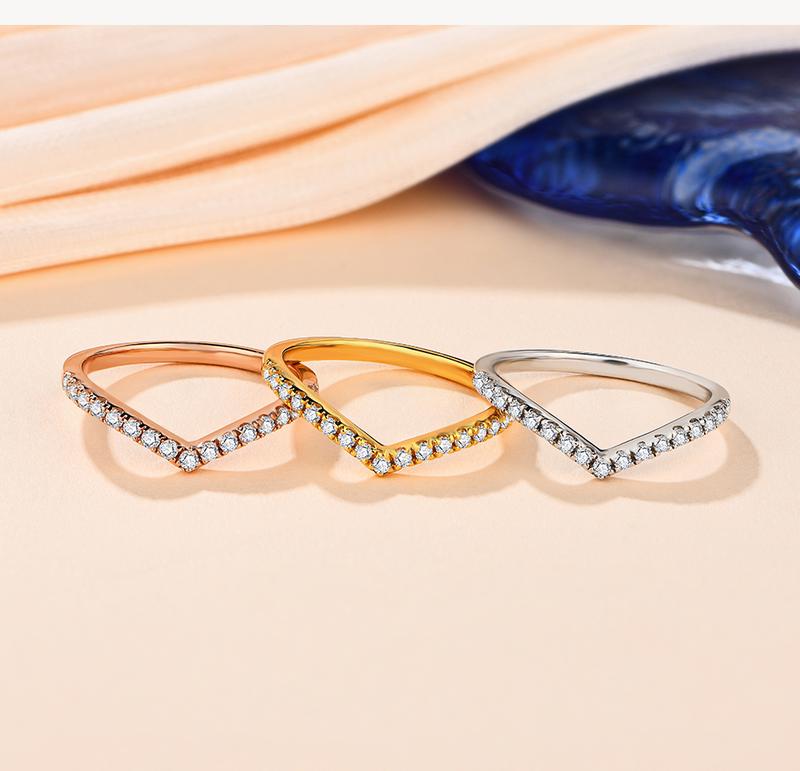 Stackable Band Synthetic Moissanite Ring For Daily Wearing Anniversary Engagement Gift R001