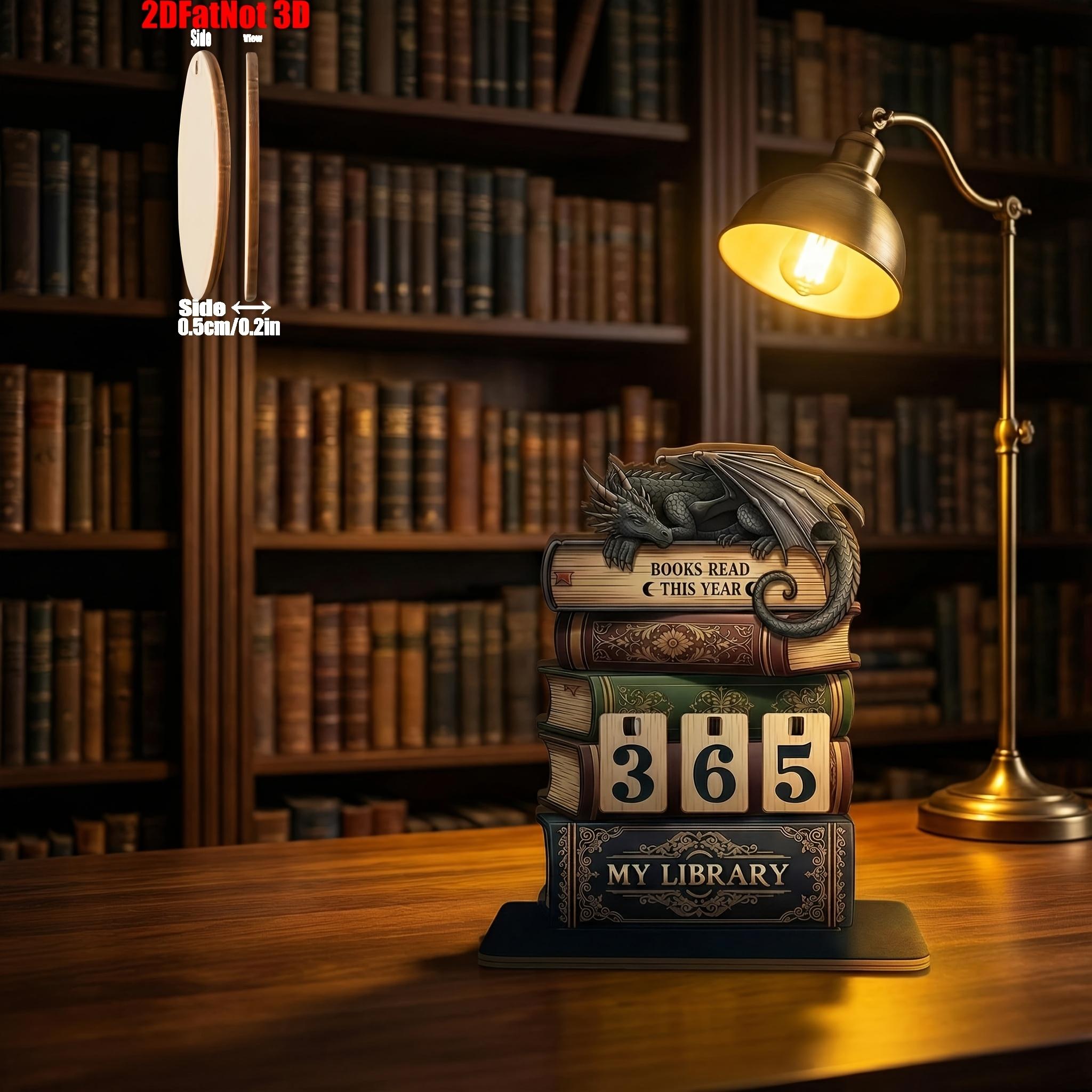 2D DIY Book Reading Tracker, Ideal for Reading Goals, Perfect Gift for Teachers, Writers, Literature Lovers, Home Library Decor, Shelf Accessory