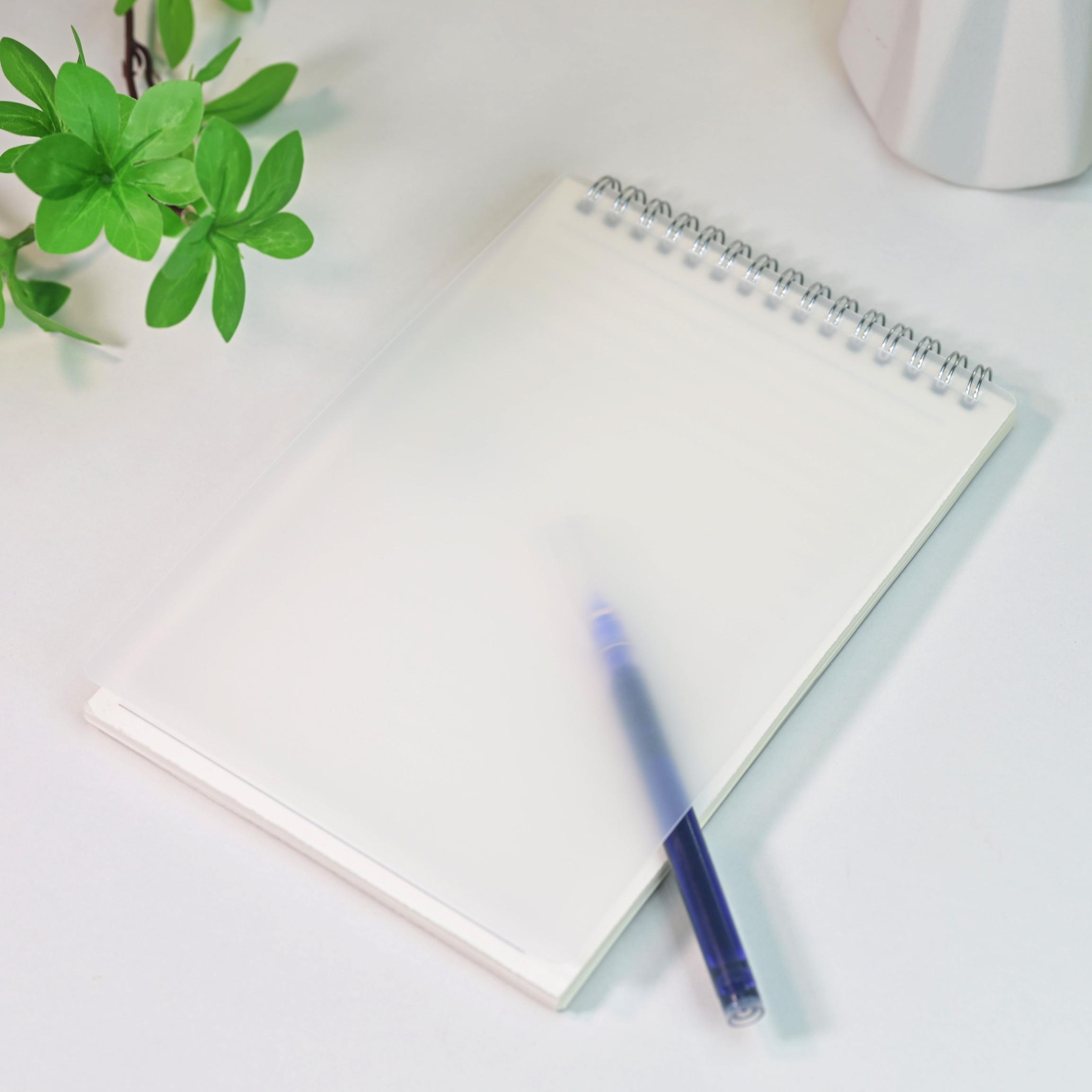 A5 Transparent Coil Notebook Set, 80 Sheets/160 Pages, Thick Lined/square/blank Notebooks, Ideal for Daily Diary, Office Notes, Academic Use