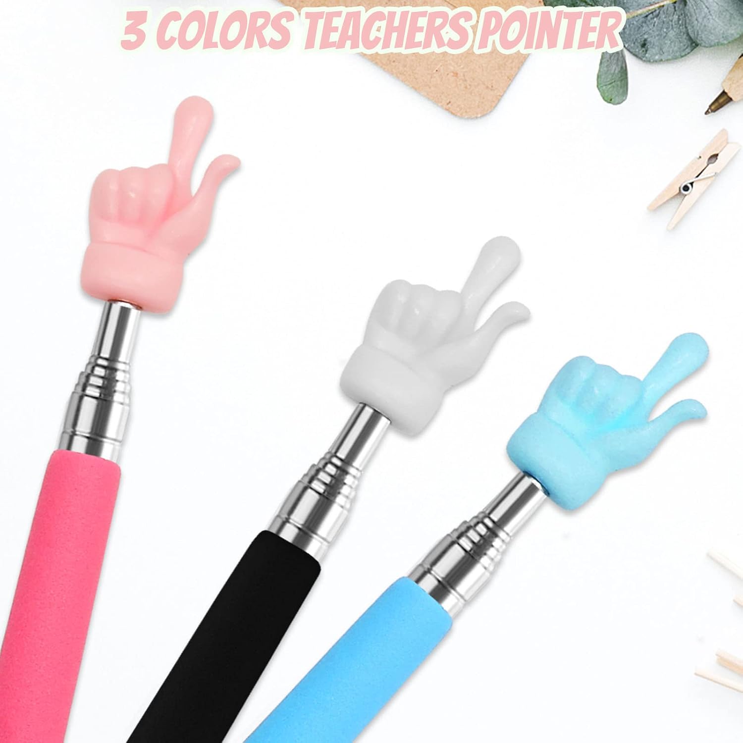 3 count Telescopic Teachers Pointer, Extendable Hand Pointer Finger Pointer Stick, Mini Retractable Classroom Pointer for Elementary School Teacher, Classroom Supplies (Black Blue) 3 count Telescopic Teachers Pointer, Extendable Hand Pointer Finger Pointer Stick, Mini Retractable Classroom Pointer for Elementary School Teacher, Classroom Supplies (Black Blue)
