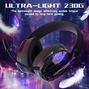 ATTACK SHARK L60 Wireless Gaming Headset, Gaming Accessory, 2.4G/BT/3.5mm Wired Ultra-light Headphone with 40mm Drivers, Over Ear, Noise Cancelling Detachable Mics, 3D Surround Sound for PC/Mac/PS/XBOX, Gaming Headphones