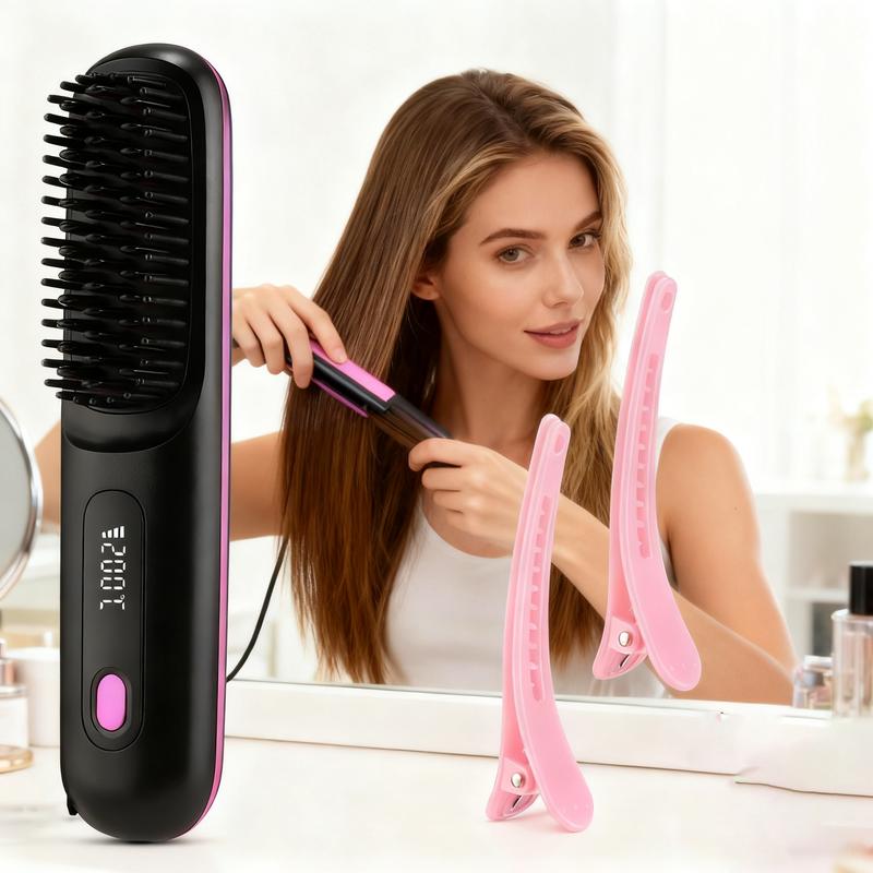 Cordless Straightening Comb, 3-Temperature Settings, Hair Straightener Brush, Suitable for Women and Girls, Styling Tool, Hair Styling Tools