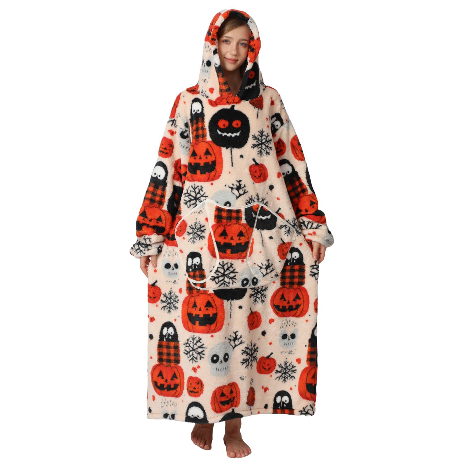 Msrlassn Oversized Wearable Blanket Hoodie as Gifts for Mom Women Girlfriend Men,Plus Size Sleepwear Blanket Hooded for Women Men, 1Pcs Nightgown Loungewear Womenswear Sweatshirt Blanket with Pocket