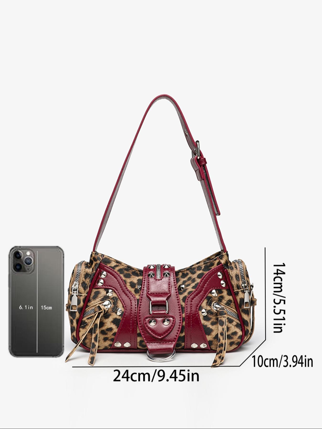 New Retro Y2K Sweet Cool Style Underarm Bag for Women, High-End Studded Motorcycle Commuter Shoulder Handbag, Versatile Single Strap Crossbody, Vintage Shoulder Bag, Fashion Crossbody Bags
