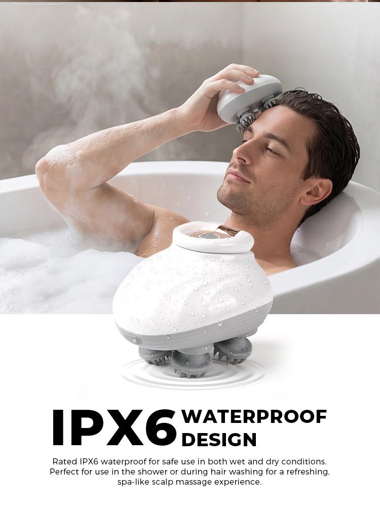 1PC Electric Scalp Massager, Cordless Waterproof Head Massager with Kneading Nodes, Handheld Hair Shampoo Brush for Deep Cleaning & Relaxation, Rechargeable Scalp Massagers, Gift for Men Women