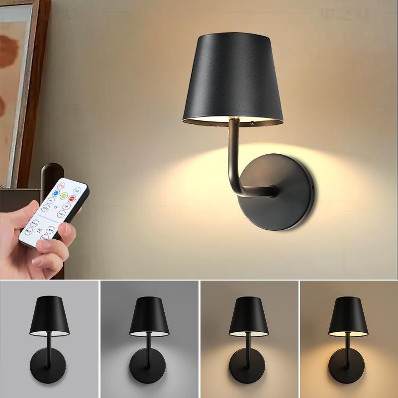 Modern Wireless Wall Light with Remote Control, Rechargeable Lithium Battery, 3 Color Modes, Matte Surface, Indoor Wall Lighting, Home Decor Light
