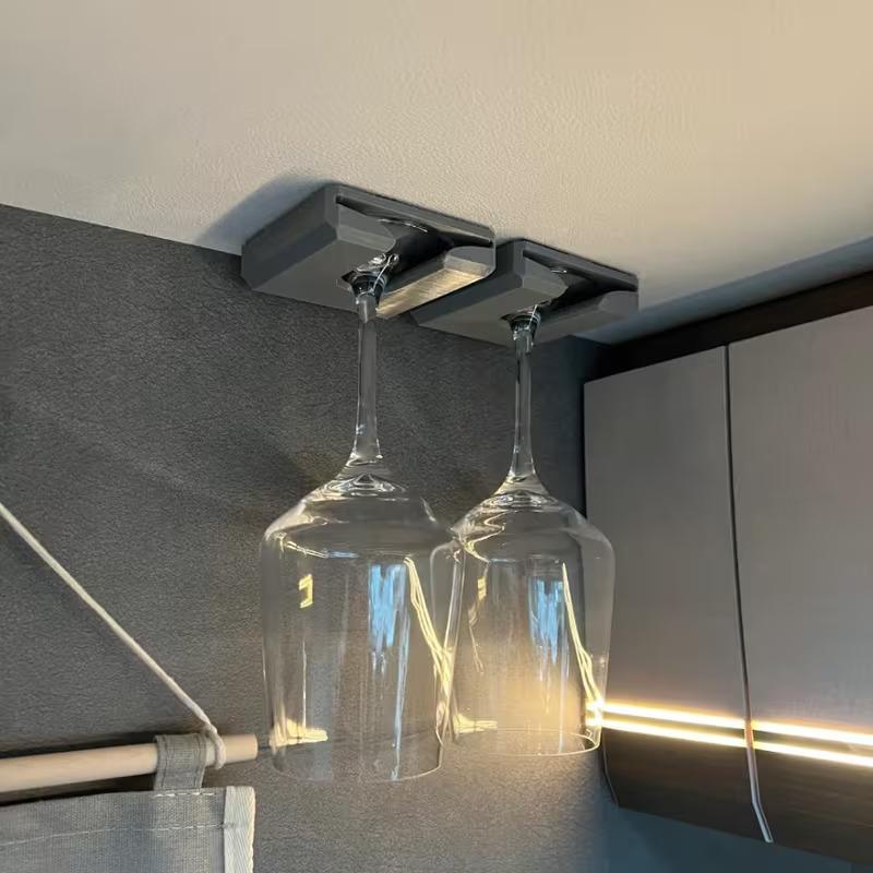 PC RV Wine Glass Holder, Hanging Shockproof Wine Cup Rack, Car Storage Organizer, Durable & Convenient Drink Accessory