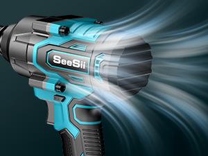 Seesii 1000Nm(738ft-lbs) Cordless Impact Wrench,1/2" High Torque Brushless Impact Wrench w/2x 4.0Ah Battery,Fast Charger, 1 Extension Bar, 5 Sockets & Storage Case, Pistola De Impacto, Electric Impact Wrench for Car Truck,WH760 Black Friday Deals