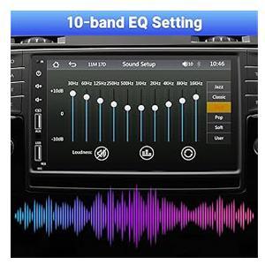 7inch HD Touchscreen Double Din Radio with Bluetooth, Car Audio Receivers, Camera, MirrorLink, FM Radio, 2 USB/TF/AUX/Subwoofer