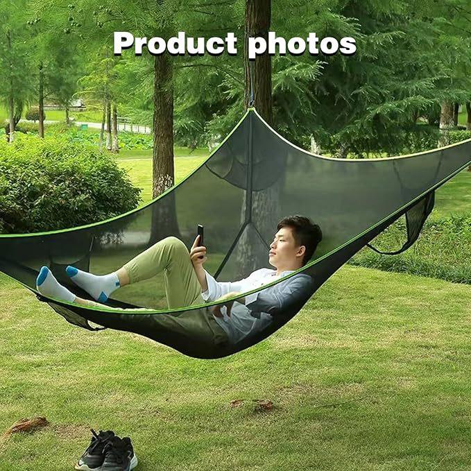 Outdoor triangular hammock with mosquito net, portable camping tent, aerial tree bed, leisure net bed, cross-border bestseller