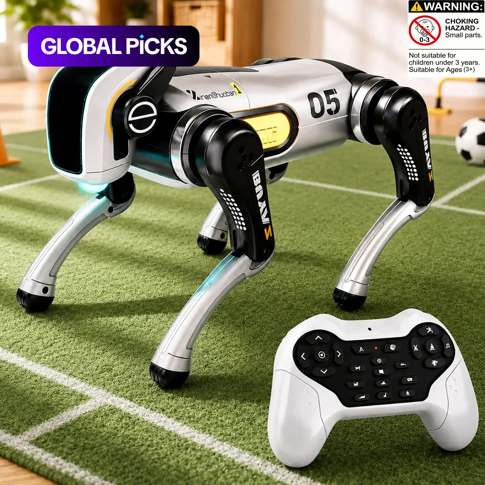 Smart Remote Control Robot Dog Toy, Digital Rechargeable Robot, Programmable and Controllable, Mechanical Ai, Perfect Gift for Birthday, Christmas, Halloween, Includes Remote and Battery
