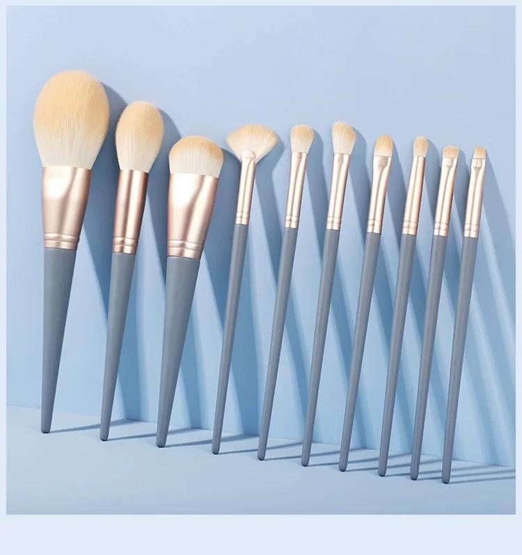 10 pieces of Blue Bridge makeup brush, a whole set of makeup tools, powder brush, eye shadow brush, soft hair brush