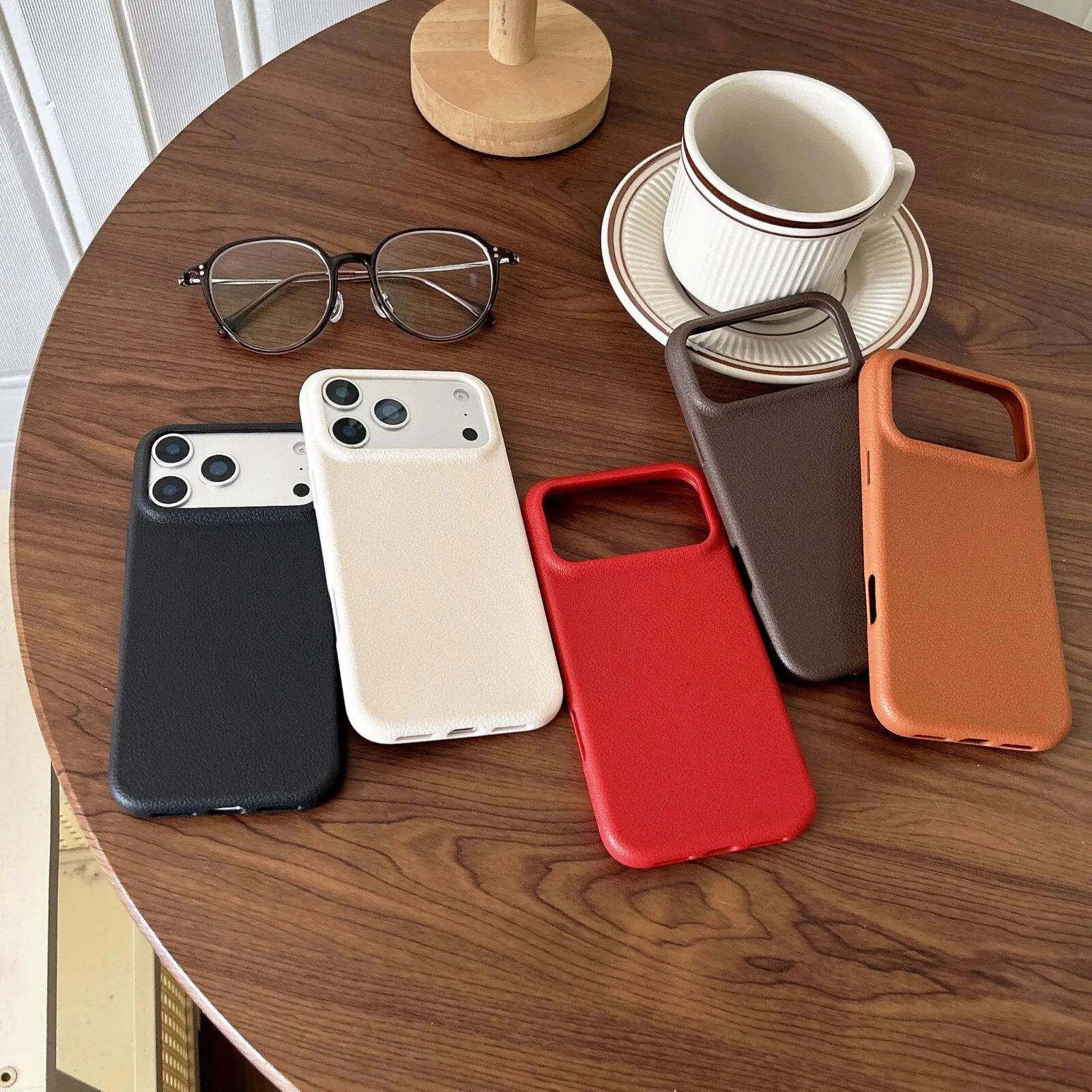 Phone Case: Suitable for iPhone 17 Pro Max, iPhone 16 New Year Red, iPhone 15 Pro Lychee Pattern, iPhone 14 Ultra Thin Shell, iPhone 13 Simple Solid Color, iPhone 12 Pro Max and iPhone 12 Mini Protective Case, Suitable for iPhone 13