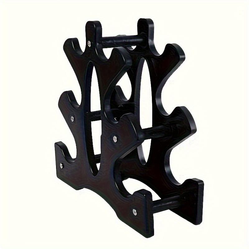 Black ABS three-layer dumbbell rack, suitable for finishing weight at home and gym, compact A design, can place six dumbbells on each side, strength workout equipment, exercise workout equipment, Fitness Training Equipment