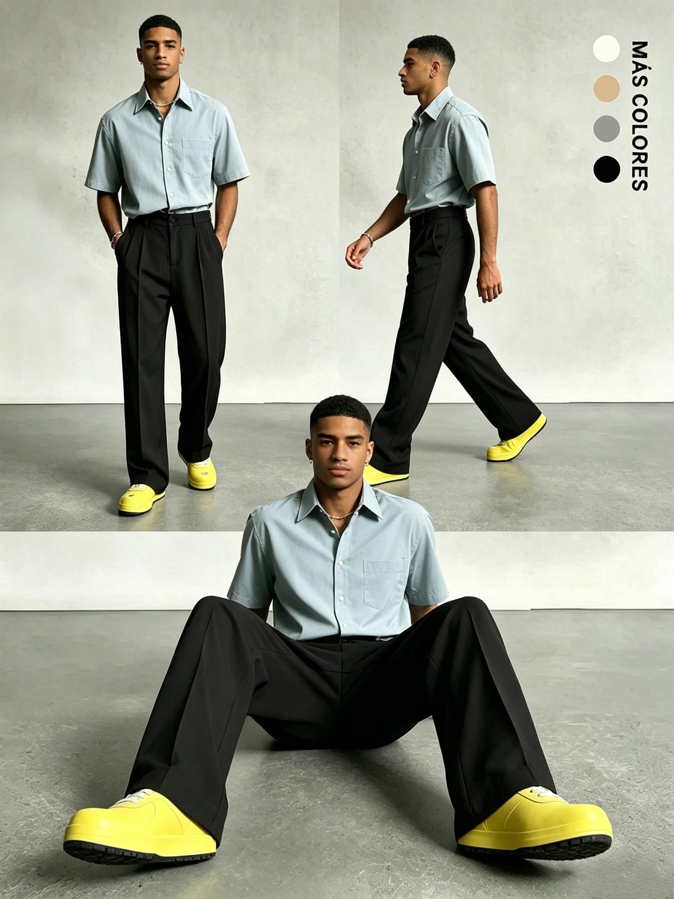 Men's Pleated Wide Leg Suit Pants, Formal Wear, Casual Loose Fit, Business & Street Style, Mid Waist, Drawstring Waist, Adjustable Pants, All Seasons
