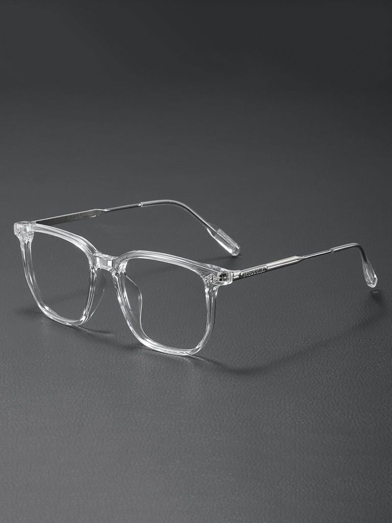Vintage Trendy Classic Blue Light Blocking Business Punk Square Frame Decorative Glasses, Perfect for Everyday Wear for Both Men And Women, And an Ideal Gift Choice