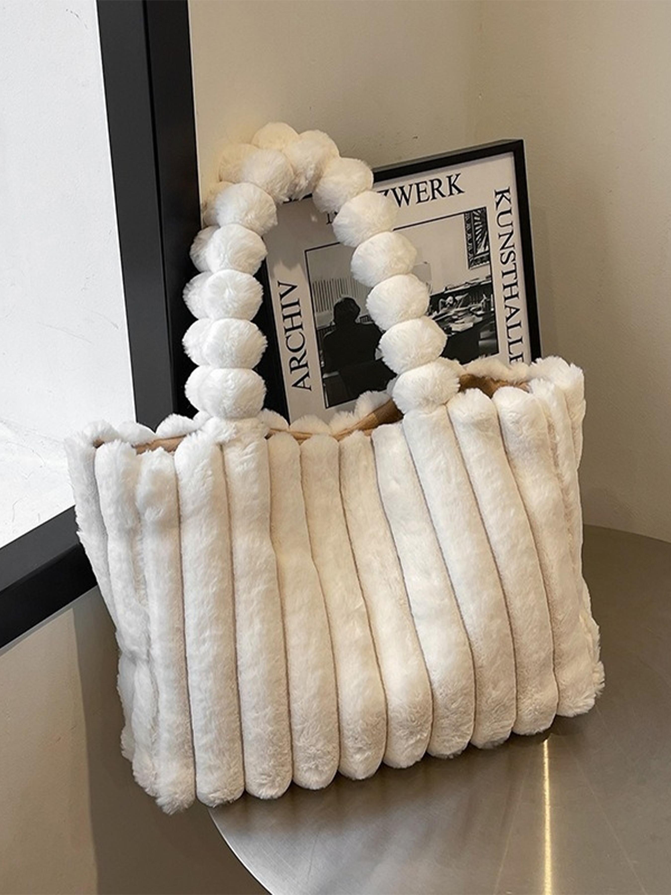 Valentine's Day Large Capacity Plush Tote Bag, Fashion Multi-Purpose Women's Shoulder Bag, Crossbody Tote Bag, Perfect for Winter, Stylish Spacious Handbag