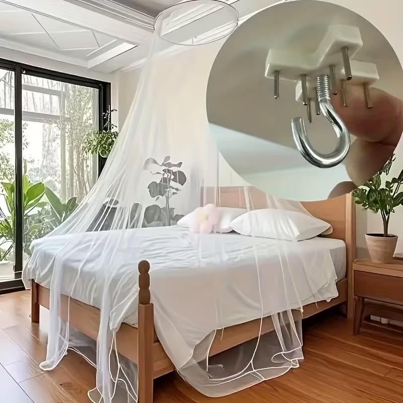 7-Pack Heavy-Duty No-Drill Metal Wall Hooks, No Drill Installation, No Residue, for Curtains, Mosquito Nets, Bedrooms, Home Decor