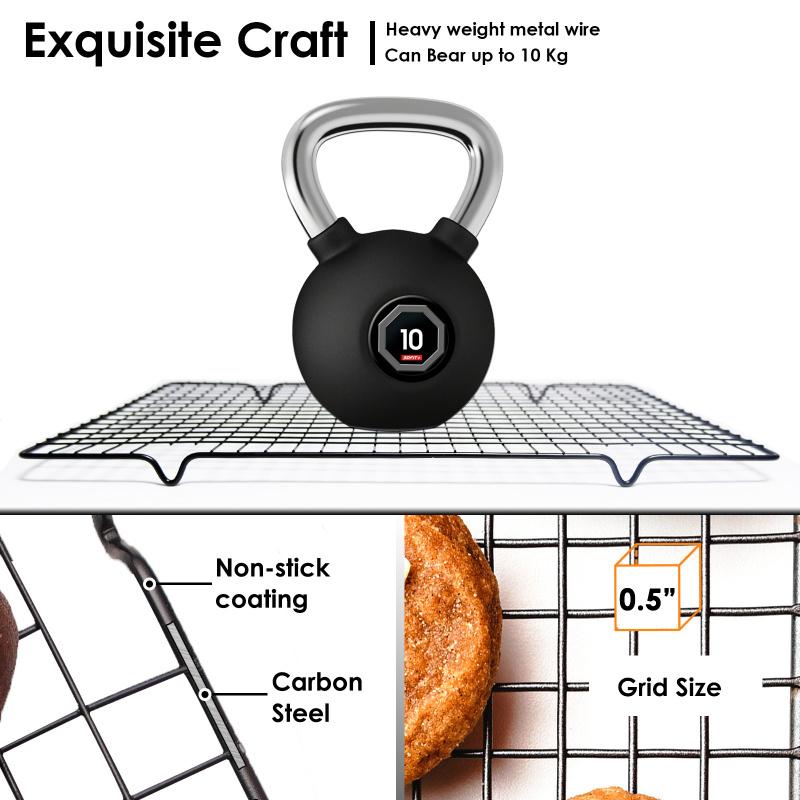 2-Piece Carbon Steel Non-Stick Cooling Racks, Special Drying Nets for Mooncakes, Bread, Cakes & Cookies, Baking Cooling Tools for Home & Commercial Use