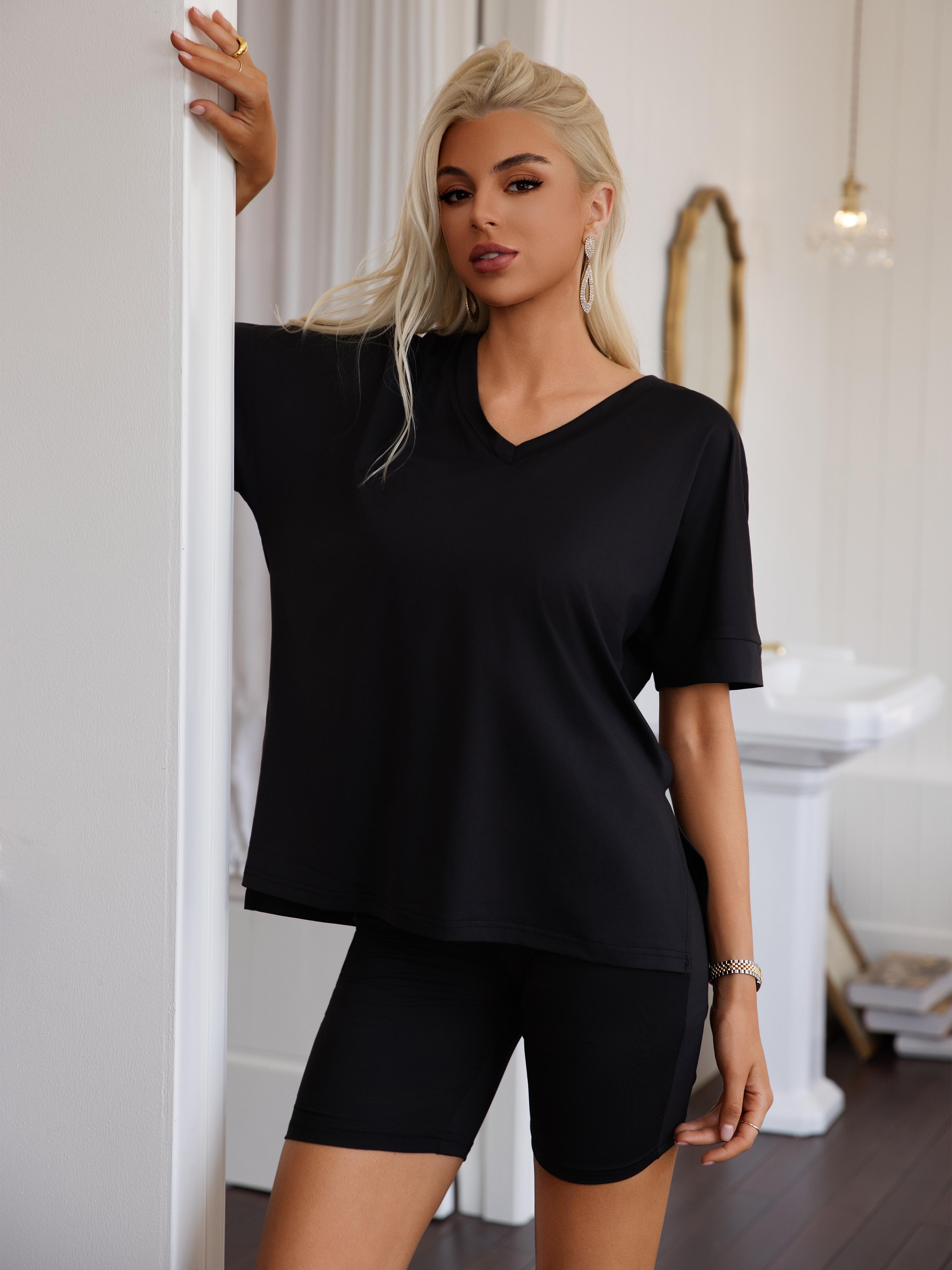 Joyfunear Womens Two Piece sets summer Lounge Set 2025  sweatshirt shorts sets Casual Matching sets Oversized T-shirts Short Fashion Summer Outfits