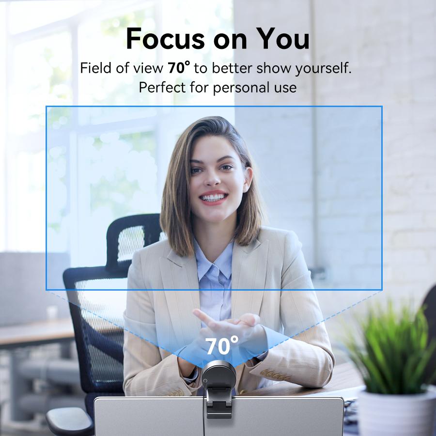 EMEET C950 4K Webcam for PC - PC Accessories with Microphone, Physical Privacy Cover, 70° FOV, Automatic Plug&Play for Live Streaming Equipment, Video Calls, Home Office