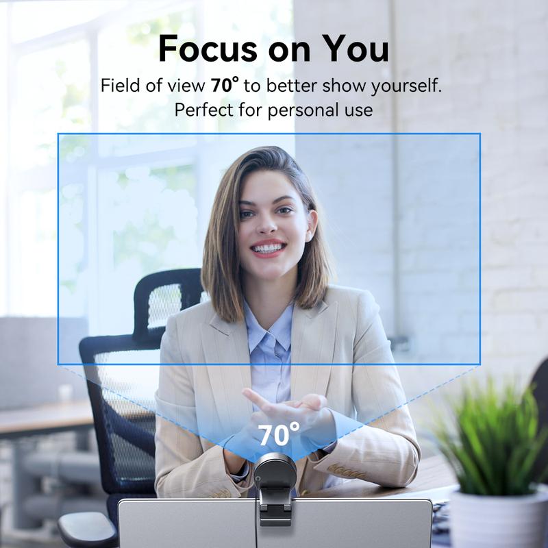 EMEET C950 4K Webcam for PC, USB Webcam with Microphone & Physical Privacy Cover, 70° FOV for Personal Use, Plug&Play Perfect for personal streaming Home Office Monitor Camera, TikTokShopBlackFriday