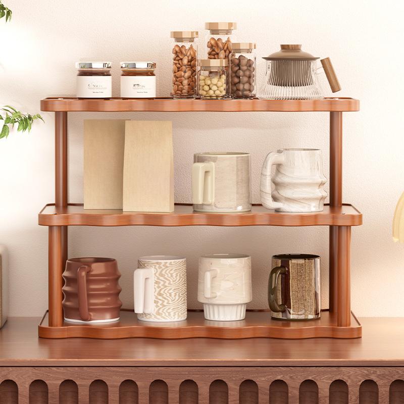 Creative Wave Shaped Storage Rack, Multi-Layer Vertical Organizer, Space Saving Display Shelf Decor for Living Room, Balcony, Office, Kitchen, Room Accessories