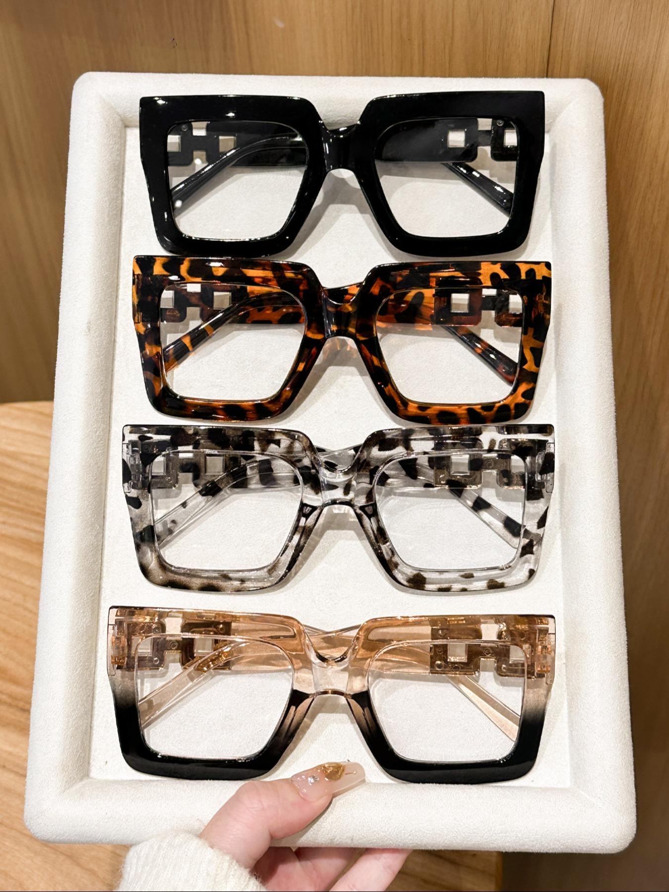 Unisex Fashionable Leopard Pattern Eyeglasses, Stylish Square Frames, Trendy Casual Eyeglasses for Everyday Use, Fashion Accessories for Outdoor Activities, High Quality Eyewear, Classic Fashion Glasses