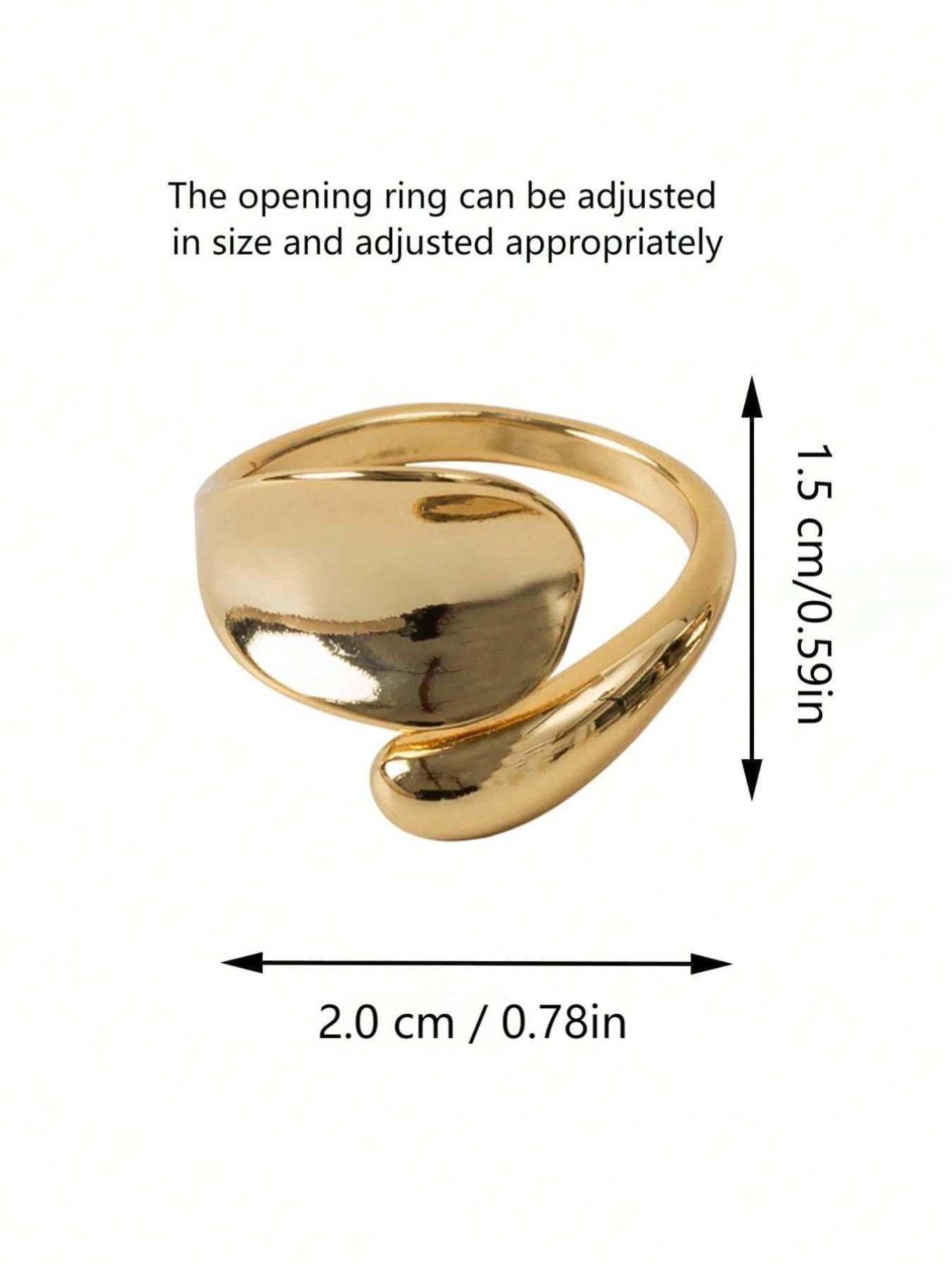 Women's Stainless Steel Open Ring, Simple Irregular Shape Electroplated Titanium Steel Jewelry, Perfect Gift for Women
