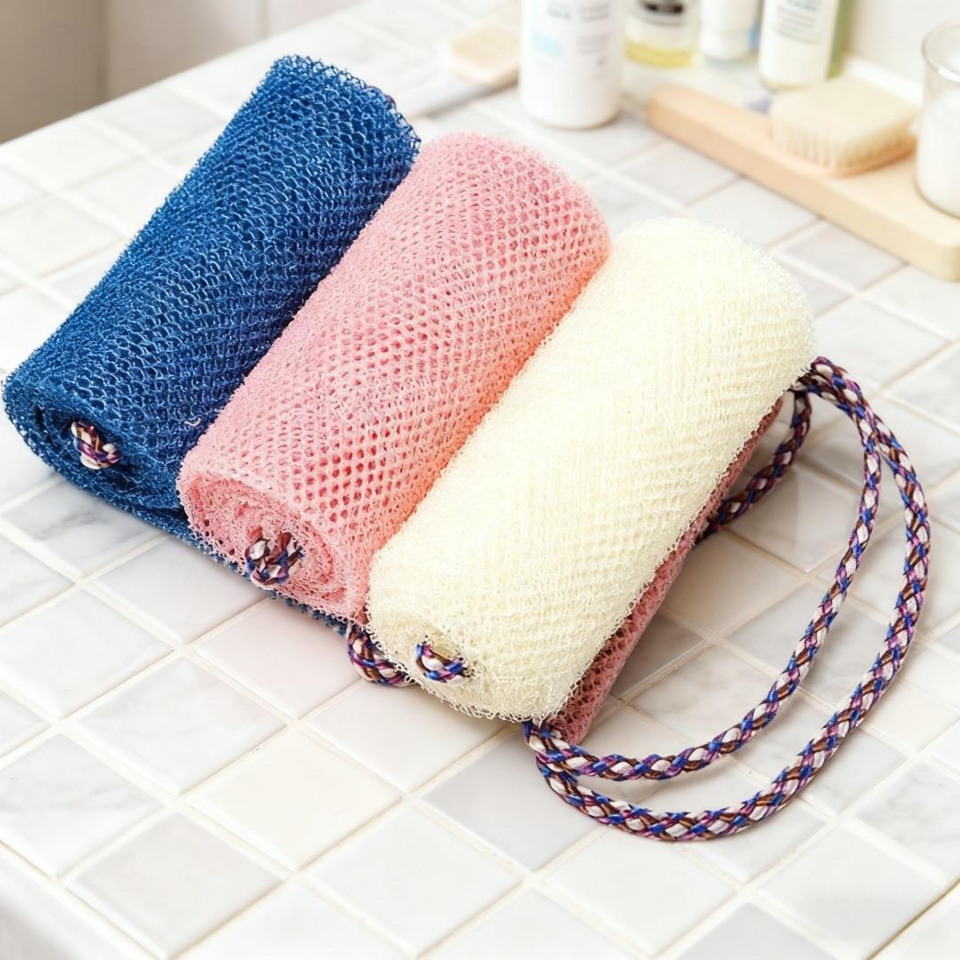1 PC African Net Long Net Bath Exfoliating Shower Body Scrub Cloths, Lightweight Reticulate Sponge, Effective Skin Care Tool, Perfect for Everyday Use, Exfoliating Mesh, Exfoliating Net Loofah, African Net Sponges, Exfoliating Shower Scrubber